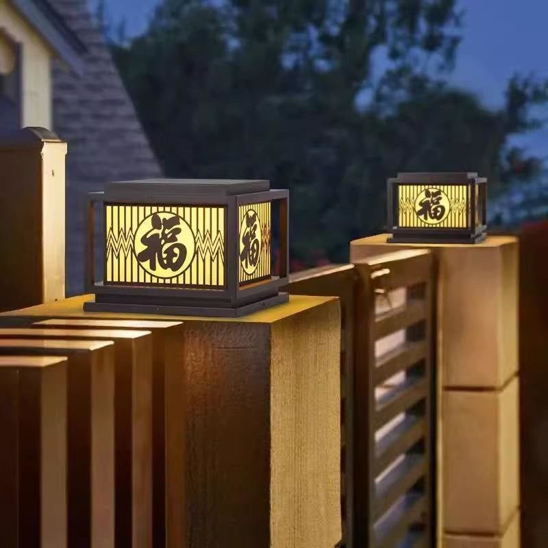 Vintage Creative Led Waterproof Pillar Lights for Home Villa Courtyard Porch Outdoor