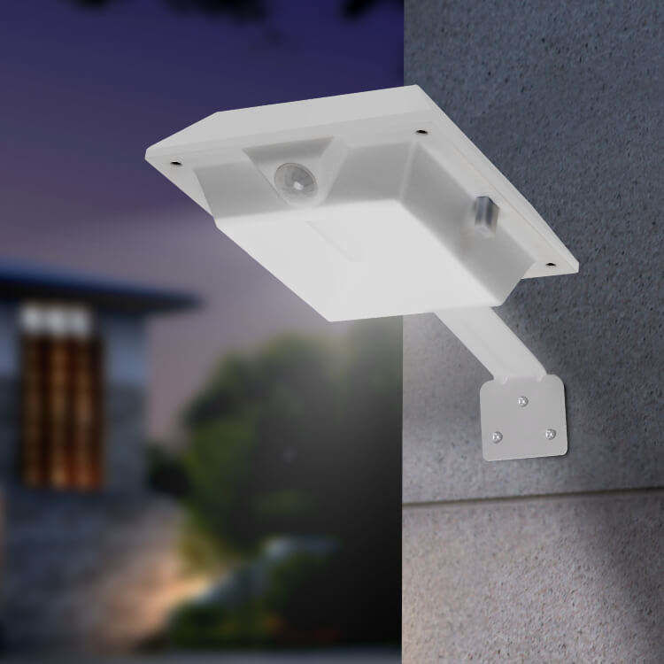 Outdoor Wall Mounted Solar Garden Light with PIR Motion Sensor and 300lm Luminous Flux
