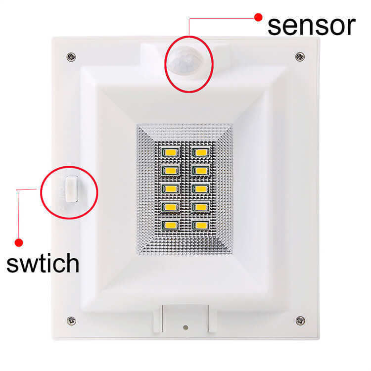 Outdoor Wall Mounted Solar Garden Light with PIR Motion Sensor and 300lm Luminous Flux