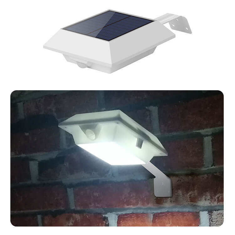 Outdoor Wall Mounted Solar Garden Light with PIR Motion Sensor and 300lm Luminous Flux