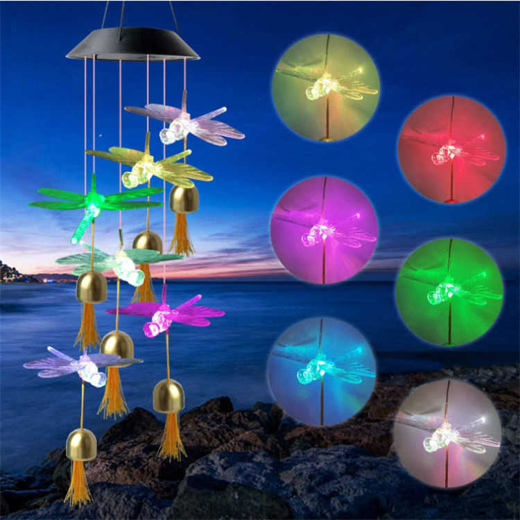 Garden Wind Bell Lamp Solar Wind Chimes Light for Customizable Indoor Butterfly Decor