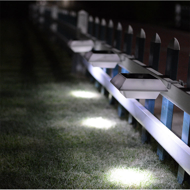 Solar Gutter LED Lights for Garden Patio Driveway 12 LED Outdoor Waterproof Wall Lamps