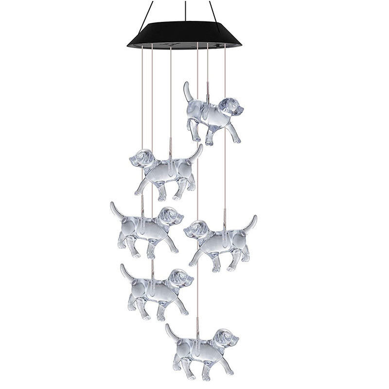 Solar Wind Chimes Light for Customizable LED Indoor Puppy Home Decor in Colorful Garden