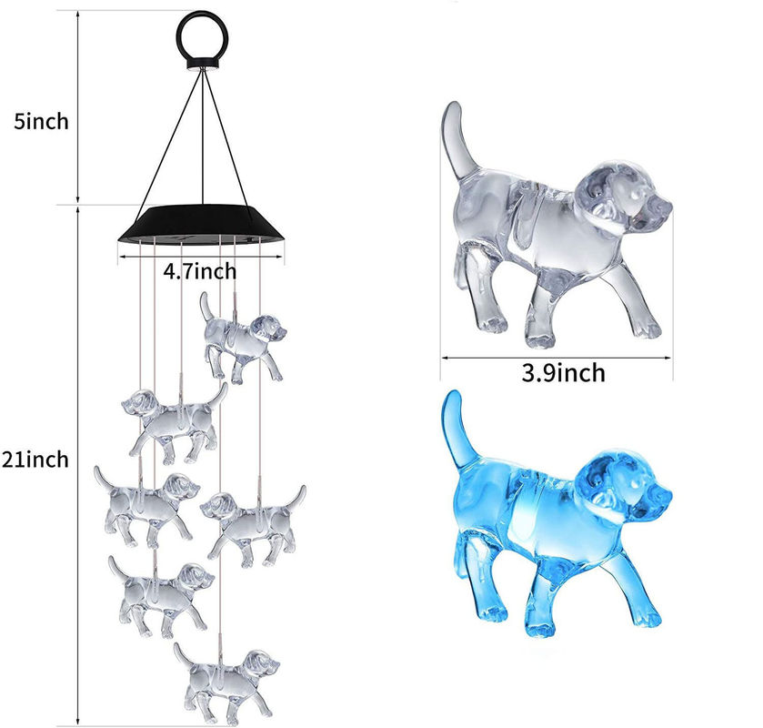 Solar Wind Chimes Light for Customizable LED Indoor Puppy Home Decor in Colorful Garden