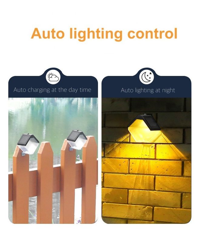 Solar Led Street Light Lamp Warm And Rgb Color Wall Lamp For Outdoor Decorative Deck