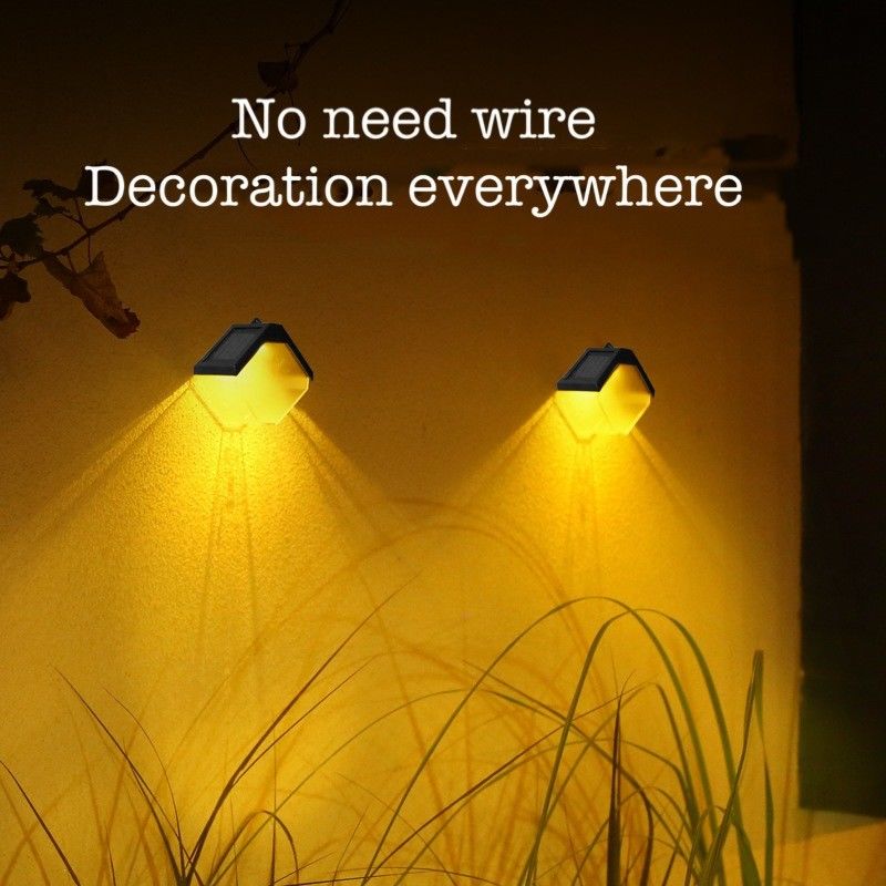 Solar Led Street Light Lamp Warm And Rgb Color Wall Lamp For Outdoor Decorative Deck
