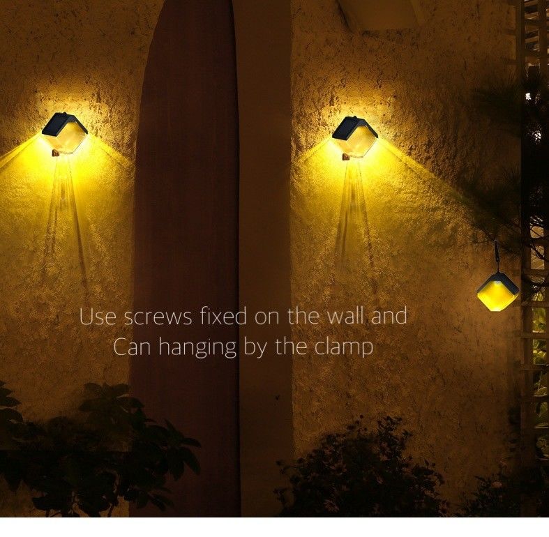 Solar Led Street Light Lamp Warm And Rgb Color Wall Lamp For Outdoor Decorative Deck