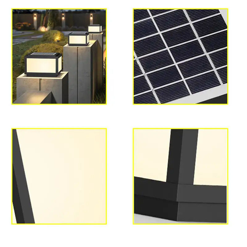 5000 Working Lifetime Hour Solar Outdoor Courtyard Door Post Light for Lawn Club