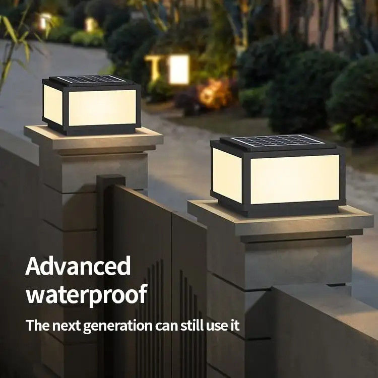 5000 Working Lifetime Hour Solar Outdoor Courtyard Door Post Light for Lawn Club