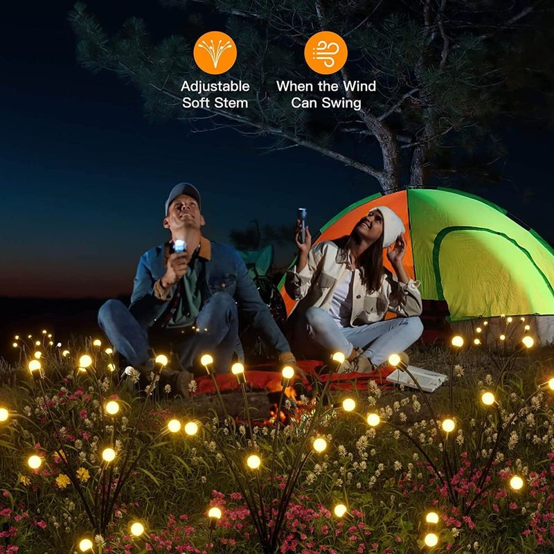 360° Beam Angle Solar Garden Lights LED Firefly Lights for Yard Garden Decor Patio Xma