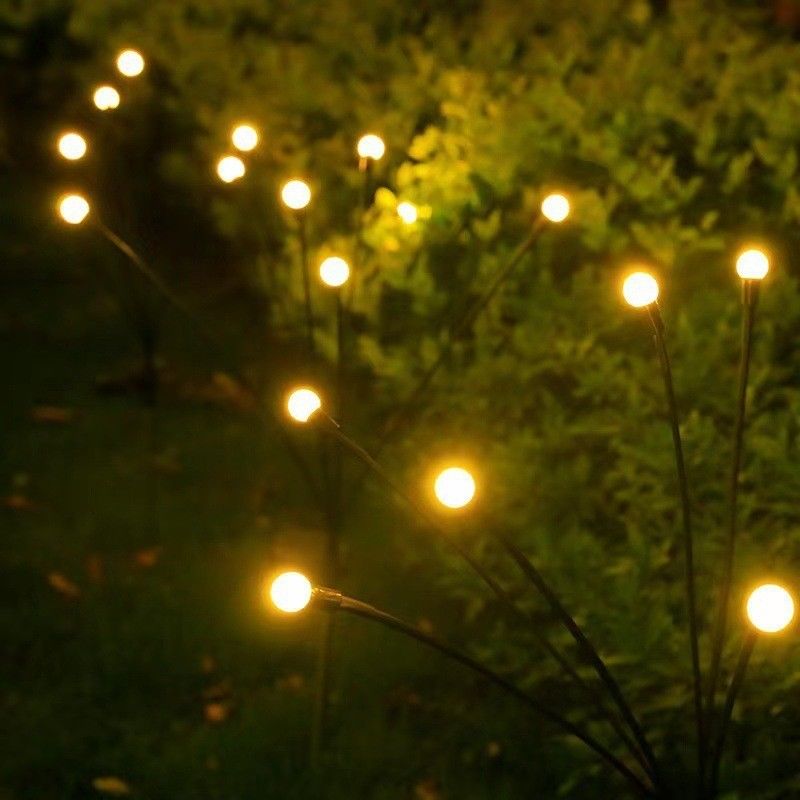 Solar Powered Firefly Garden Decorative Light Waterproof for Outdoor Pathways 8 Heads