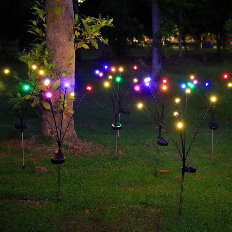 Solar Powered Firefly Garden Decorative Light Waterproof for Outdoor Pathways 8 Heads