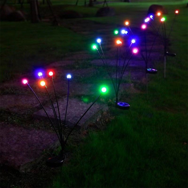 Solar Powered Firefly Garden Decorative Light Waterproof for Outdoor Pathways 8 Heads
