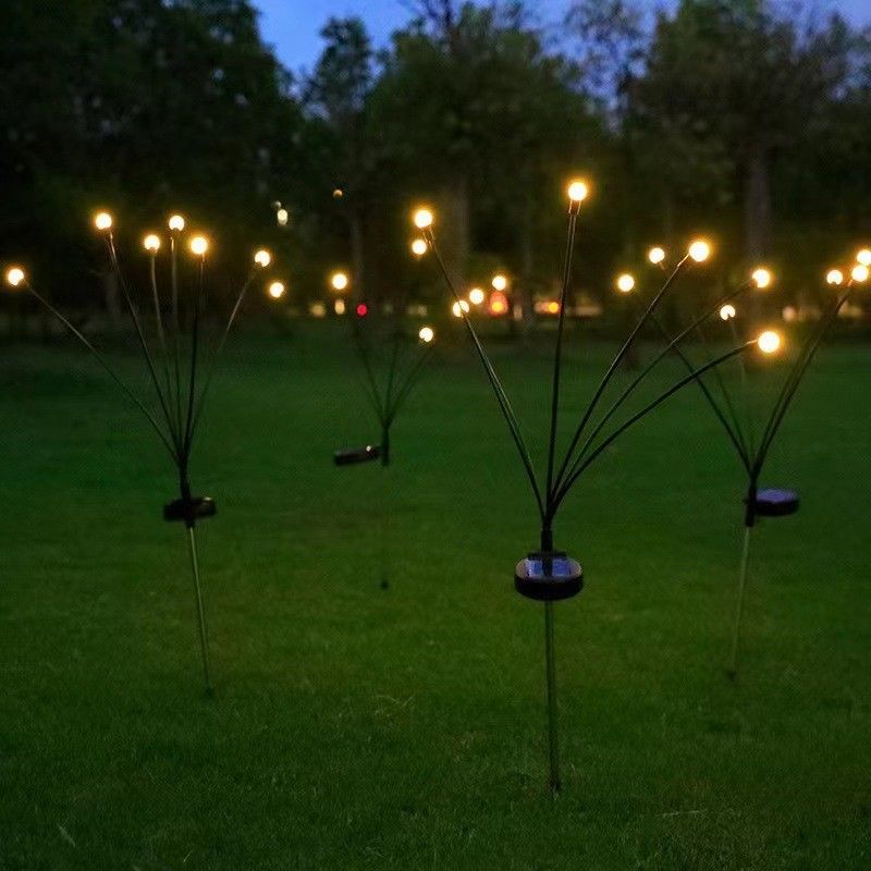 Solar Powered Firefly Garden Decorative Light Waterproof for Outdoor Pathways 8 Heads