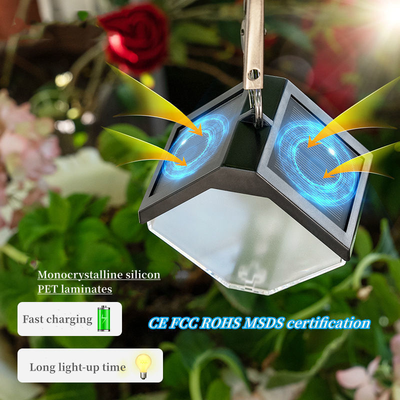 Solar Powered Ice Brick Chandelier Automatic and Waterproof for Outdoor Villa Hanging