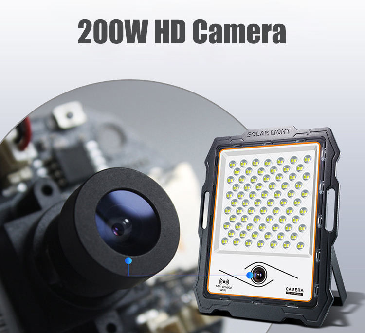 120° Beam Angle 100 200 300 400watt Solar Light With Cctv Camera Aluminum Led Flood Lights