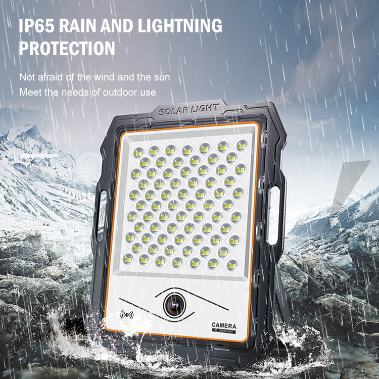 120° Beam Angle 100 200 300 400watt Solar Light With Cctv Camera Aluminum Led Flood Lights