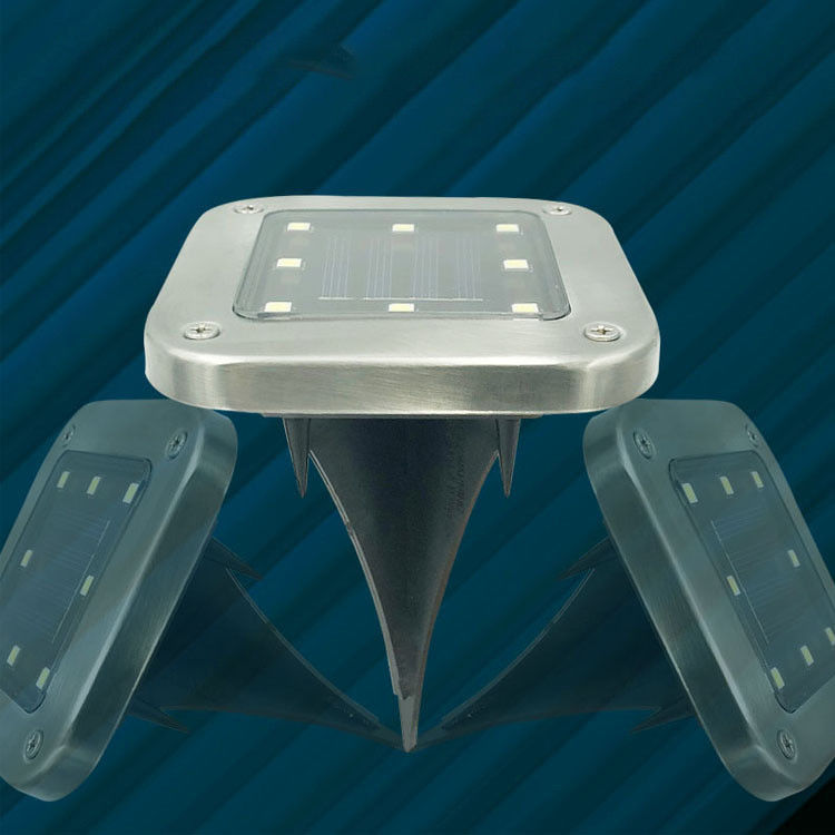 1- Aluminum Outdoor Solar Powered Light for Lawn Garden Buried Pathway in Square Shape