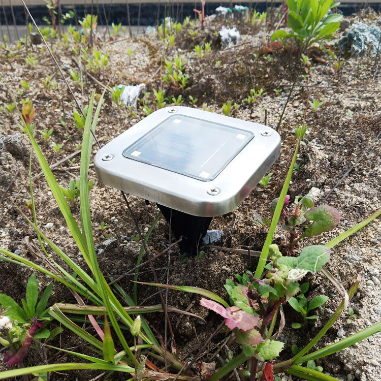 1- Aluminum Outdoor Solar Powered Light for Lawn Garden Buried Pathway in Square Shape