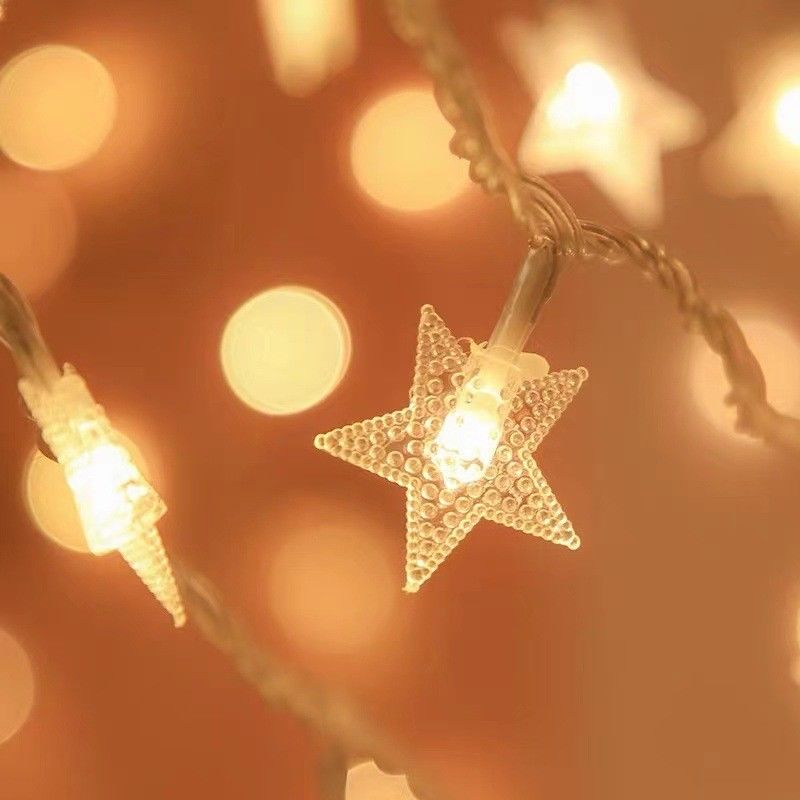 Christmas Decorations 1KG Battery Operated Star Light String Fairy Lights for Festive