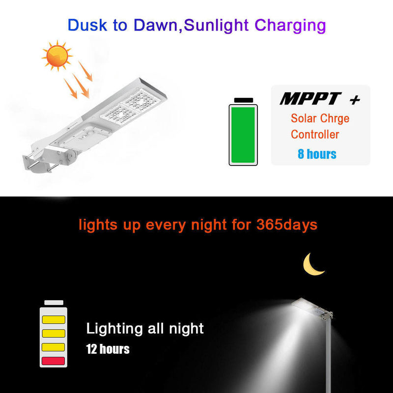 95 Ra High Lumen Solar Led Street Light Lamp 15W 30W All In One Outdoor Waterproof