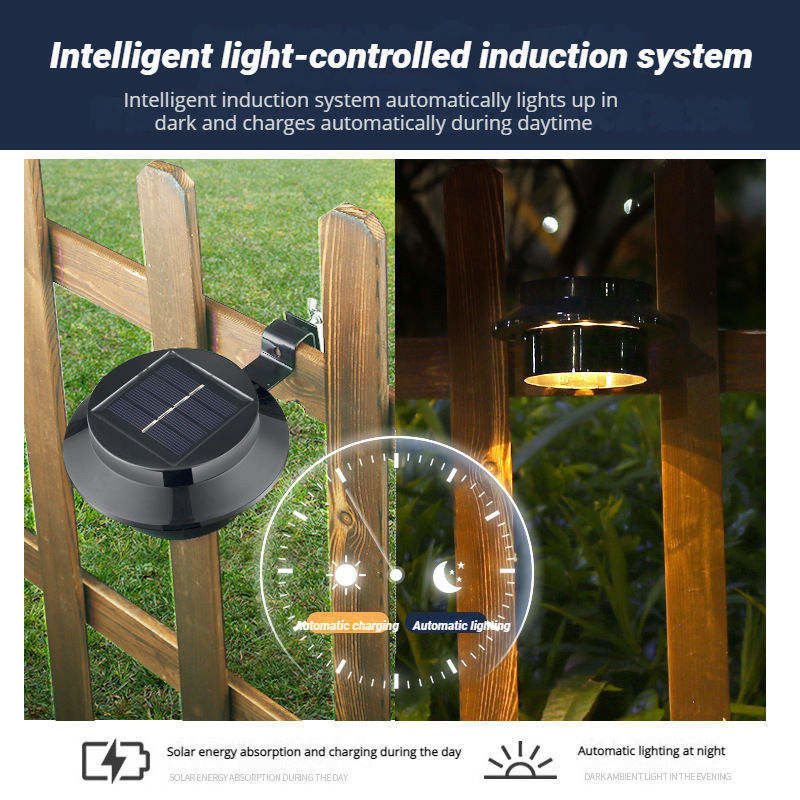 Solar Antique Wall Lamp Led Solar Fence Lights For Garden With 50000 Hours Lifespan