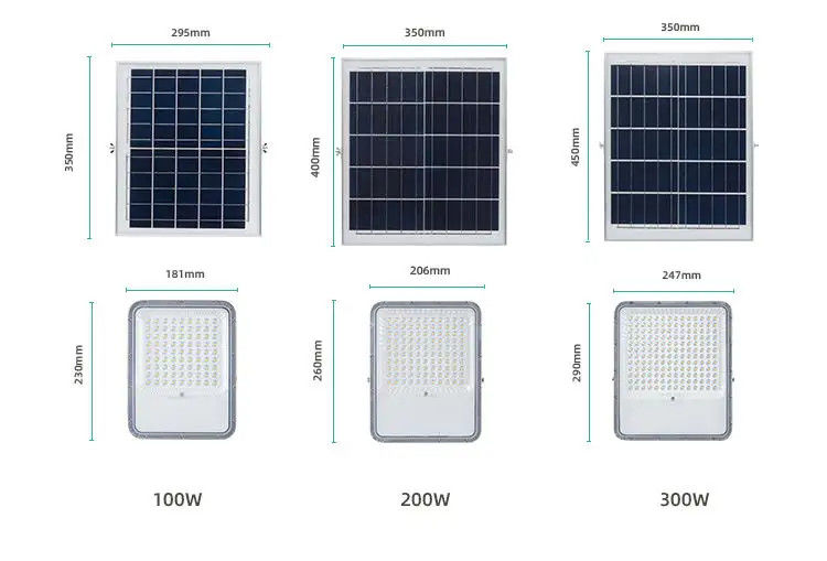100w 200w 300w Led Solar Steet Light Flood Lamp for Stable and Consistent Lighting