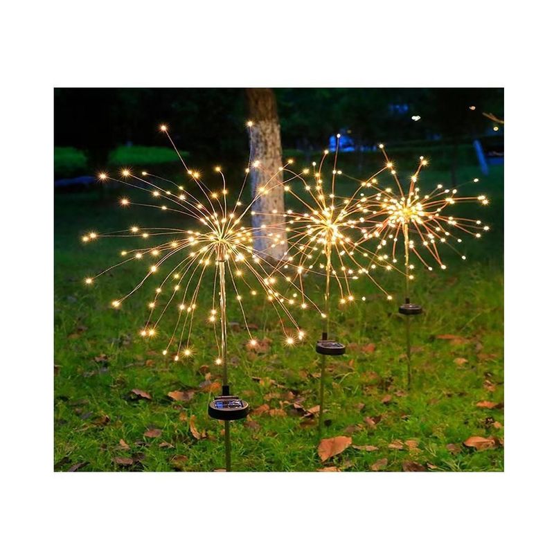 LED Solar Firework Light for Lawn Garden Patio Christmas Holiday Decor Onsite Metering