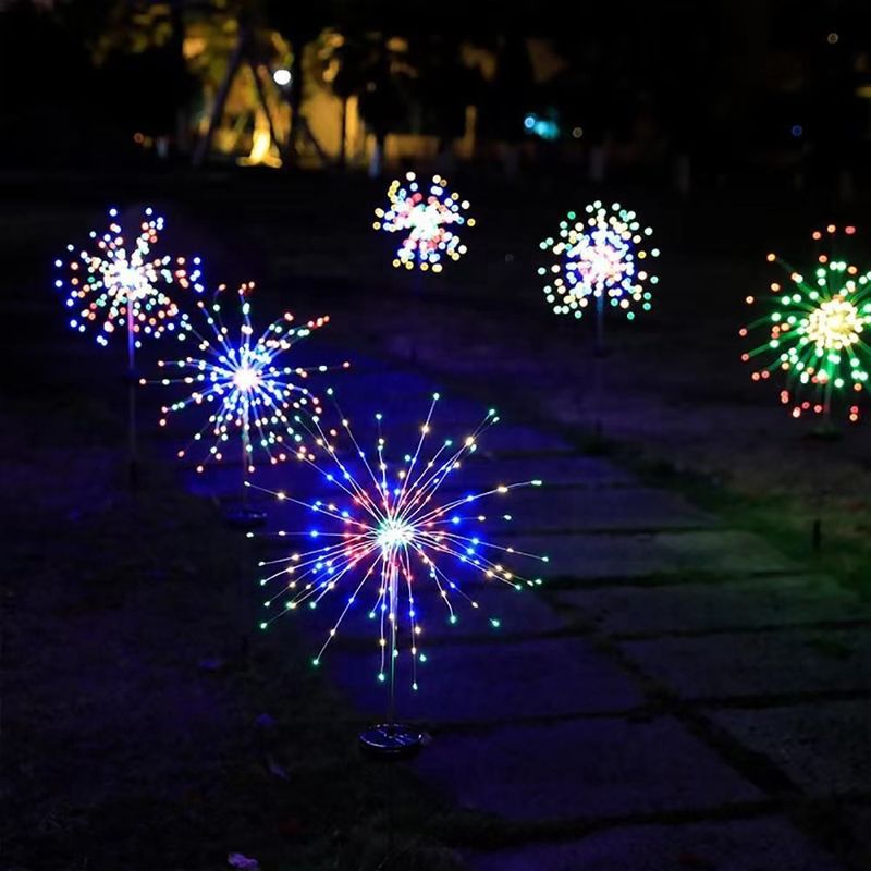 LED Solar Firework Light for Lawn Garden Patio Christmas Holiday Decor Onsite Metering