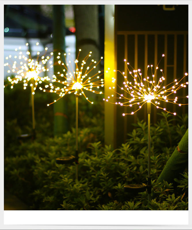 LED Solar Firework Light for Lawn Garden Patio Christmas Holiday Decor Onsite Metering