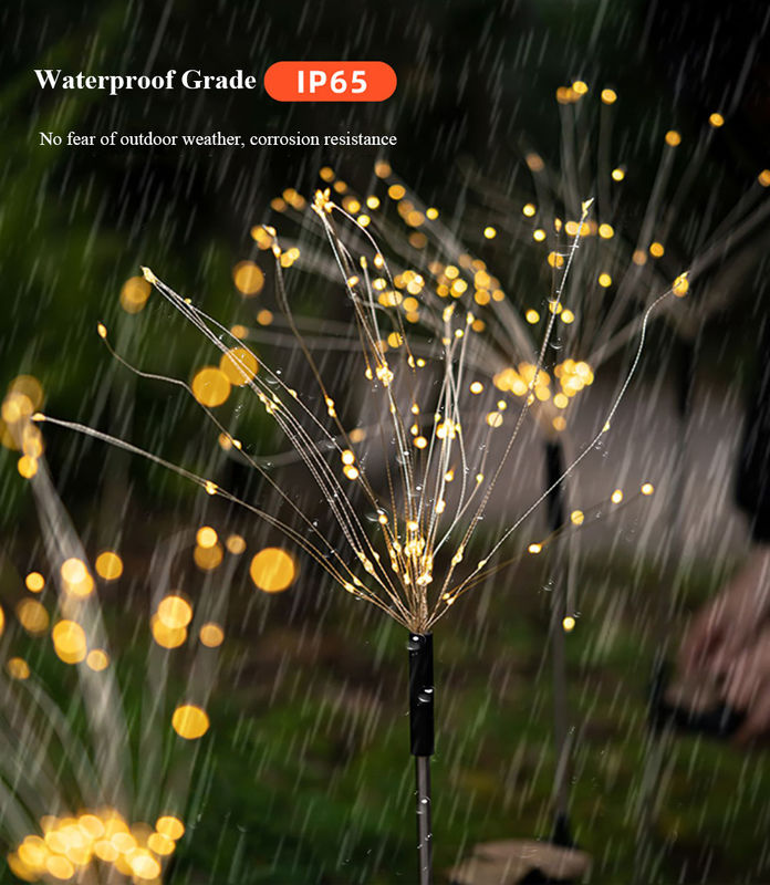 LED Solar Firework Light for Lawn Garden Patio Christmas Holiday Decor Onsite Metering