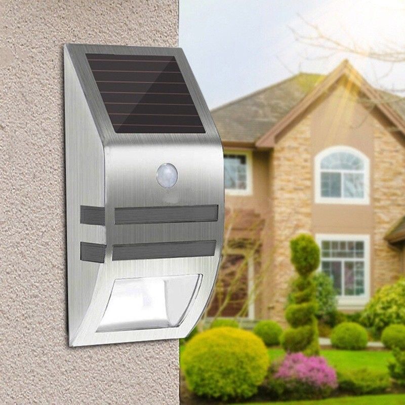 Outdoor Solar Wall Lamp with Waterproof Stainless Steel Material and Smart Sensor