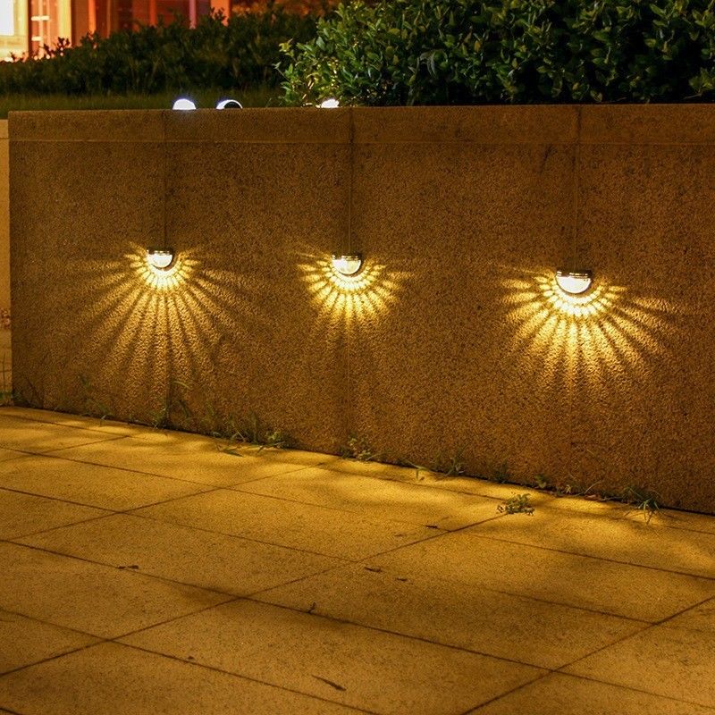 50000 Hours Working Time Solar LED Wall Lights for Outdoor Steps Energy-saving Solution