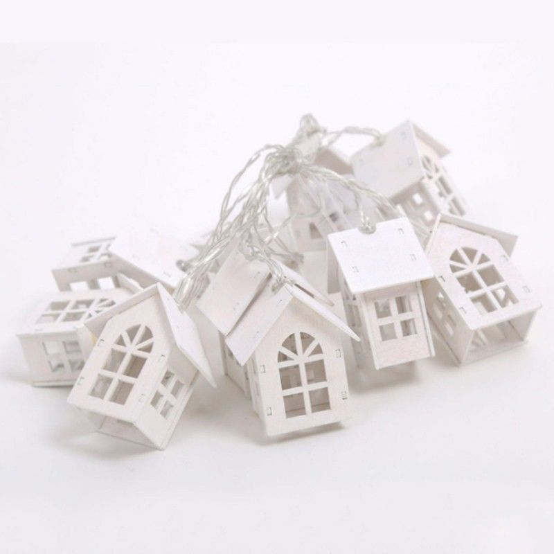 3500K Warm White House Shape Fairy String Lights 1.5M 10L for Christmas Indoor Outdoor