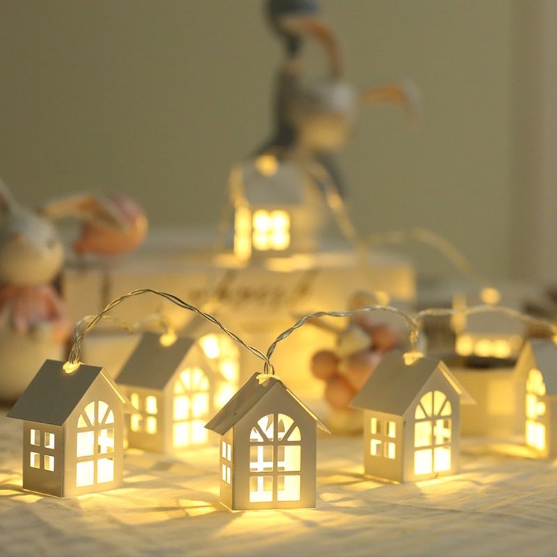 3500K Warm White House Shape Fairy String Lights 1.5M 10L for Christmas Indoor Outdoor