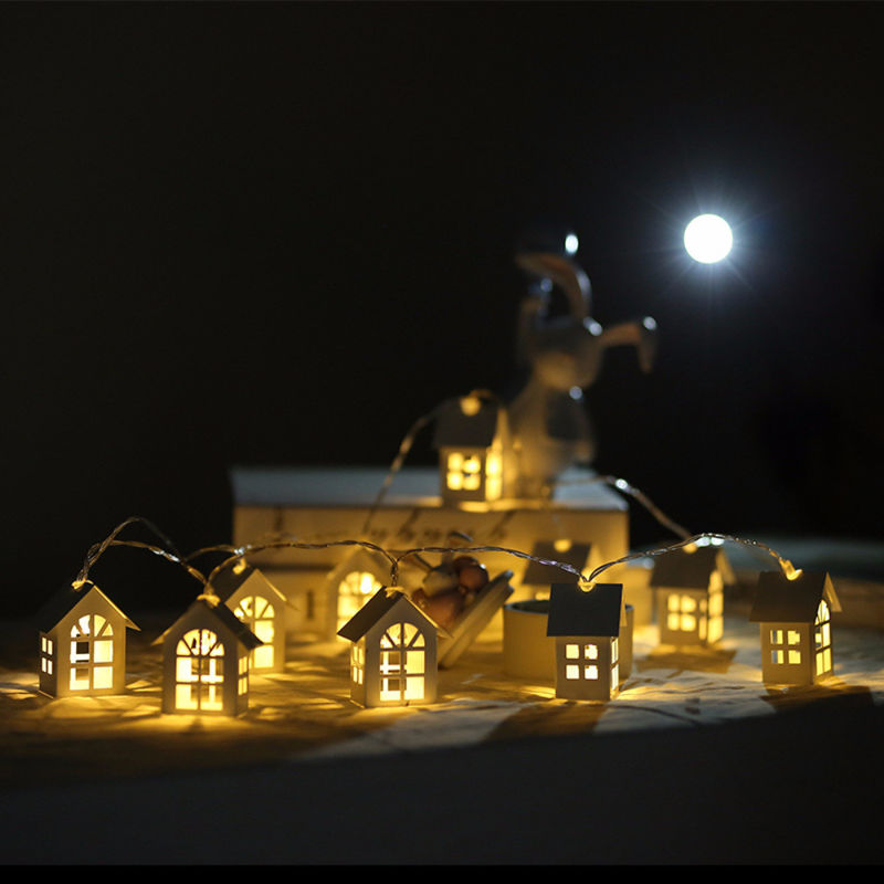 3500K Warm White House Shape Fairy String Lights 1.5M 10L for Christmas Indoor Outdoor