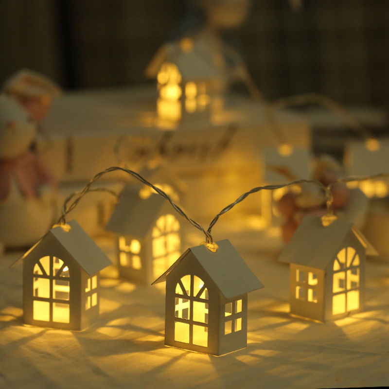 3500K Warm White House Shape Fairy String Lights 1.5M 10L for Christmas Indoor Outdoor