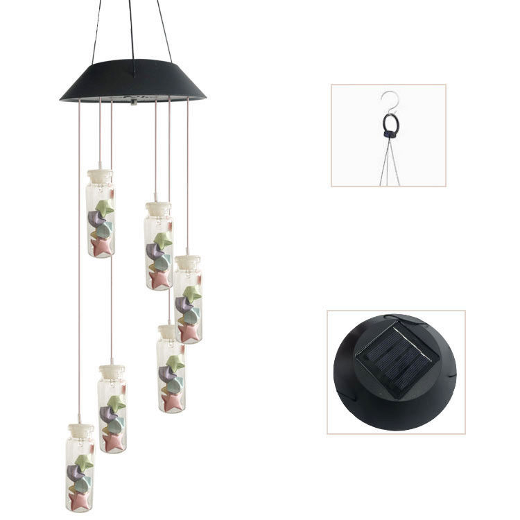 Multi-color Smart LED Solar Wind Chime Lamp for Outdoor Garden Lighting 50000 Hours