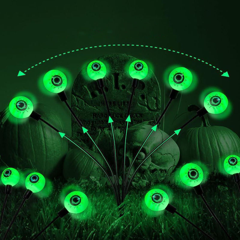 Outdoor Garden Glow LED Solar Eyeball Light for Halloween Christmas Decorative String