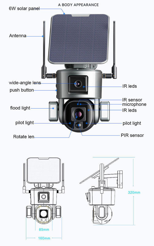 Waterproof 1080p 2 Way Audio Wifi 4g Solar Panel Battery Power Cctv Camera for Outdoor