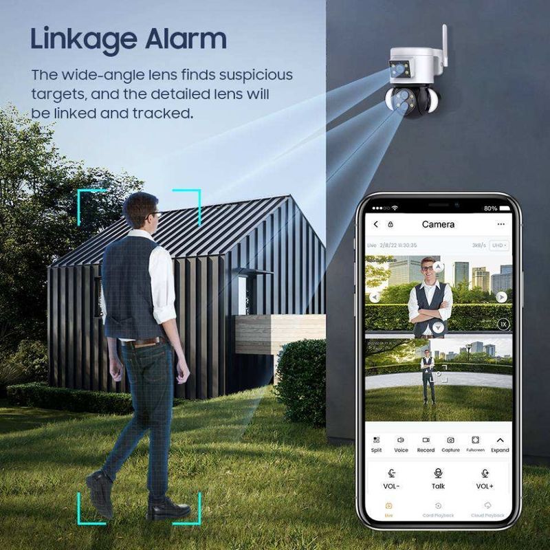 4 Mega Pixel Wireless Speed Dome Security Camera with Multiple Lens and Cloud Storage