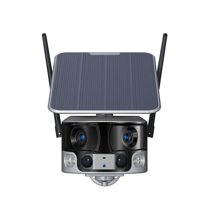 Eight Million Horizontal Articulation Outdoor Solar Camera Wifi Dual Lens CCTV Camera