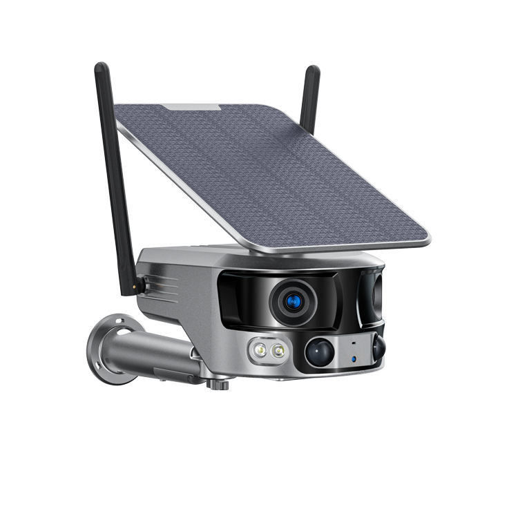 Eight Million Horizontal Articulation Outdoor Solar Camera Wifi Dual Lens CCTV Camera