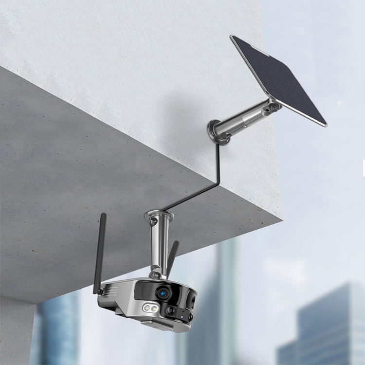 Eight Million Horizontal Articulation Outdoor Solar Camera Wifi Dual Lens CCTV Camera