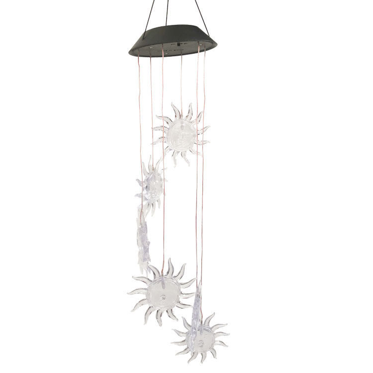 Solar Powered Wind Chime Light LED Color Changing Outdoor Lamp for Garden ABS Material