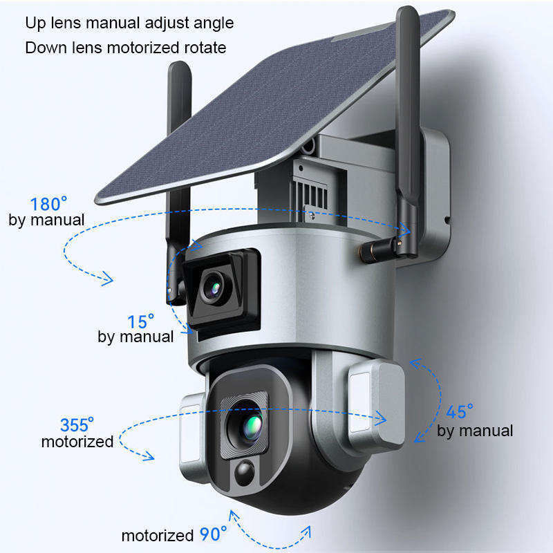 10x Zoom 4.0MP Wifi Dome CCTV Network Ipsy Solar Battery Backup Surveillance Camera 4g
