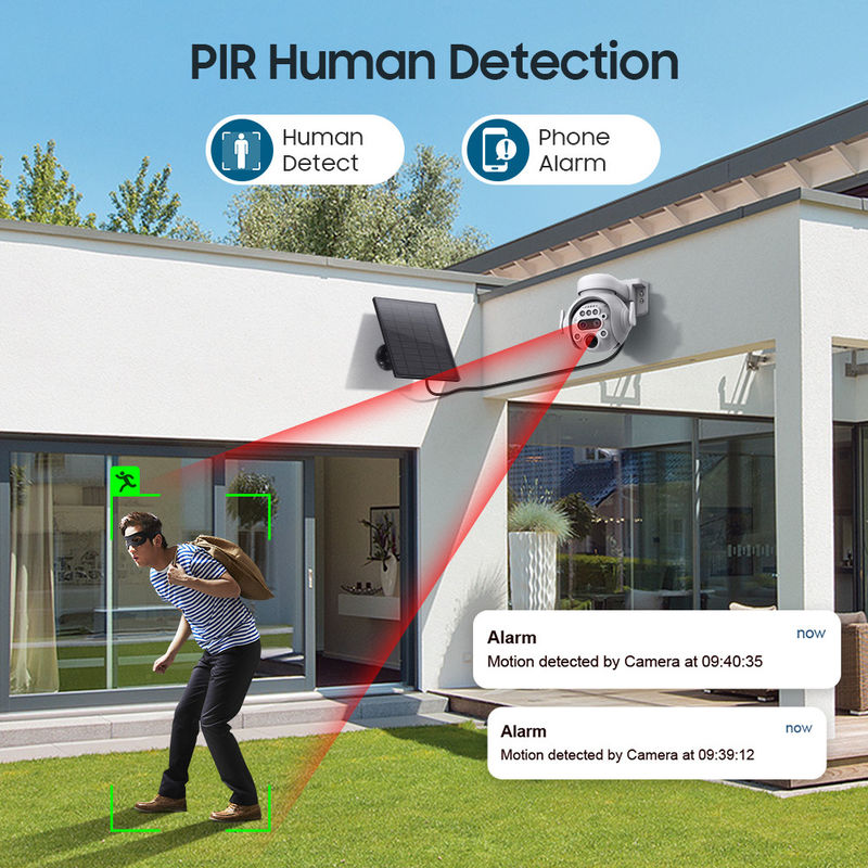 GSM 4G SIM Card IP66 Solar Powered Battery Security IR PIR Solar Power IP Camera