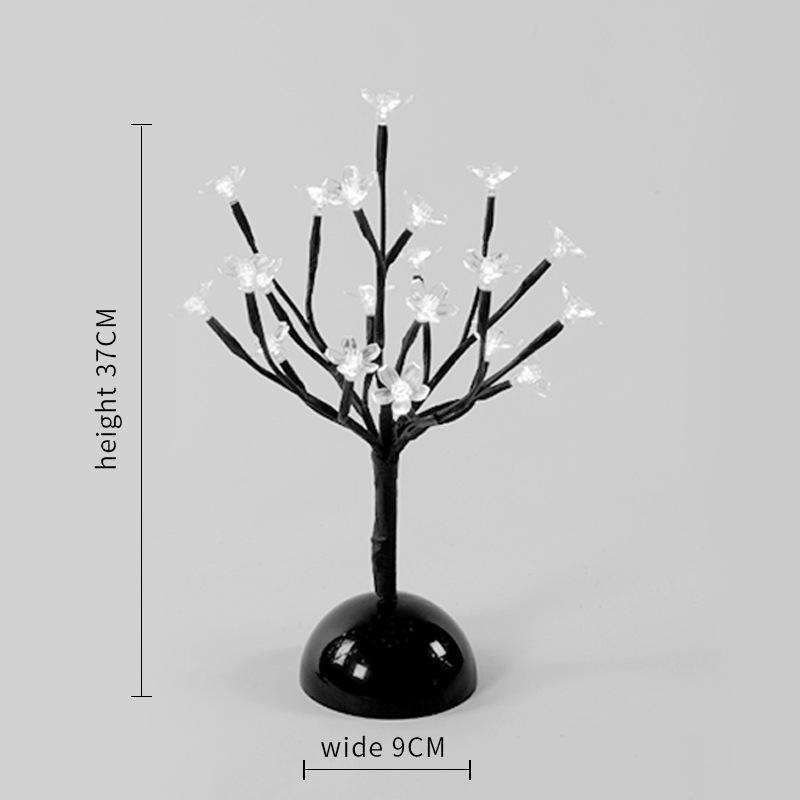 Indoor 36cm 24 Bulbs Battery Christmas Star Home Decor Led Cherry Flower Tabletop Bonsai Tree Fairy Light
