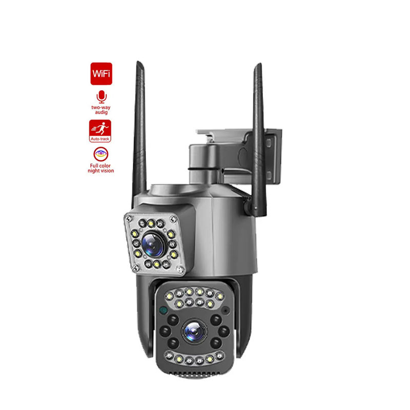 4MP Wireless IP Security Dual Lens 4G Bullet PTZ Camera V380 Bullet 3.5Inch Black