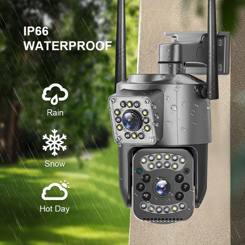 4MP Wireless IP Security Dual Lens 4G Bullet PTZ Camera V380 Bullet 3.5Inch Black